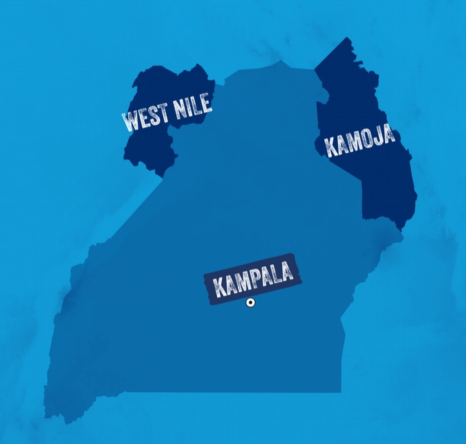 Landkarte - Kampala, West Nile, Kamoja